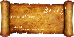 Csuk Ákos névjegykártya